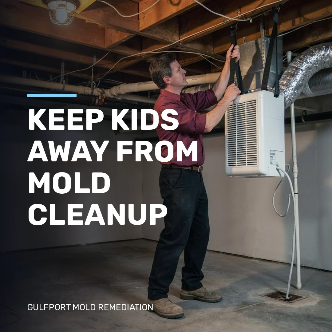 Keep kids away from mold cleanup